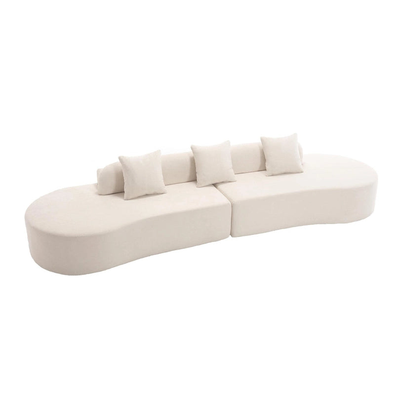 [NEW ARRIVED] [VIDEO PROVIDED] Modern curved combination sofa, terrycloth fabric sofa, minimalist sofa in living room, apartment