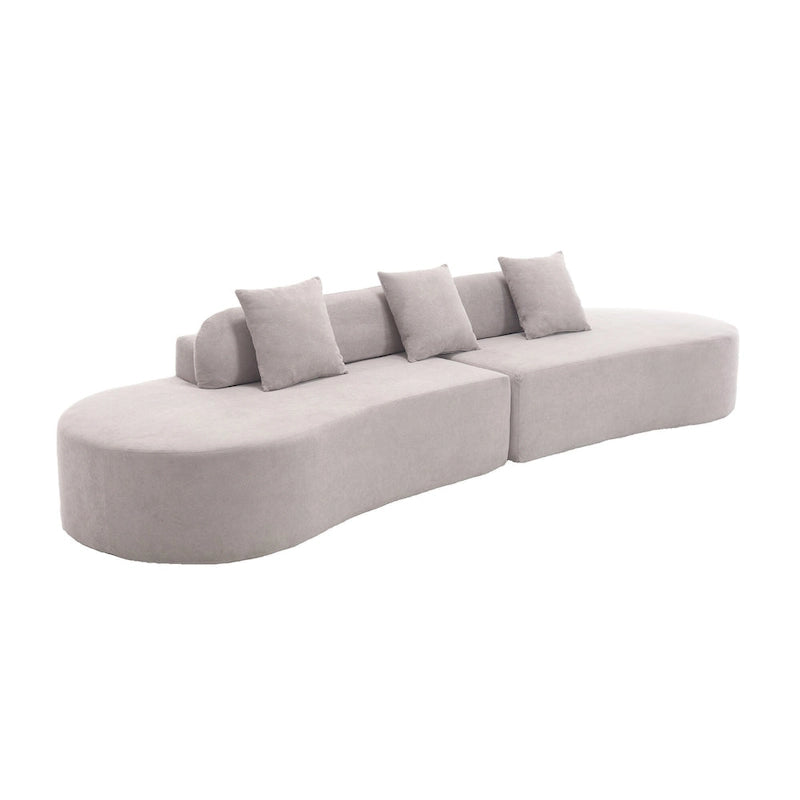 [NEW ARRIVED] [VIDEO PROVIDED] Modern curved combination sofa, terrycloth fabric sofa, minimalist sofa in living room, apartment