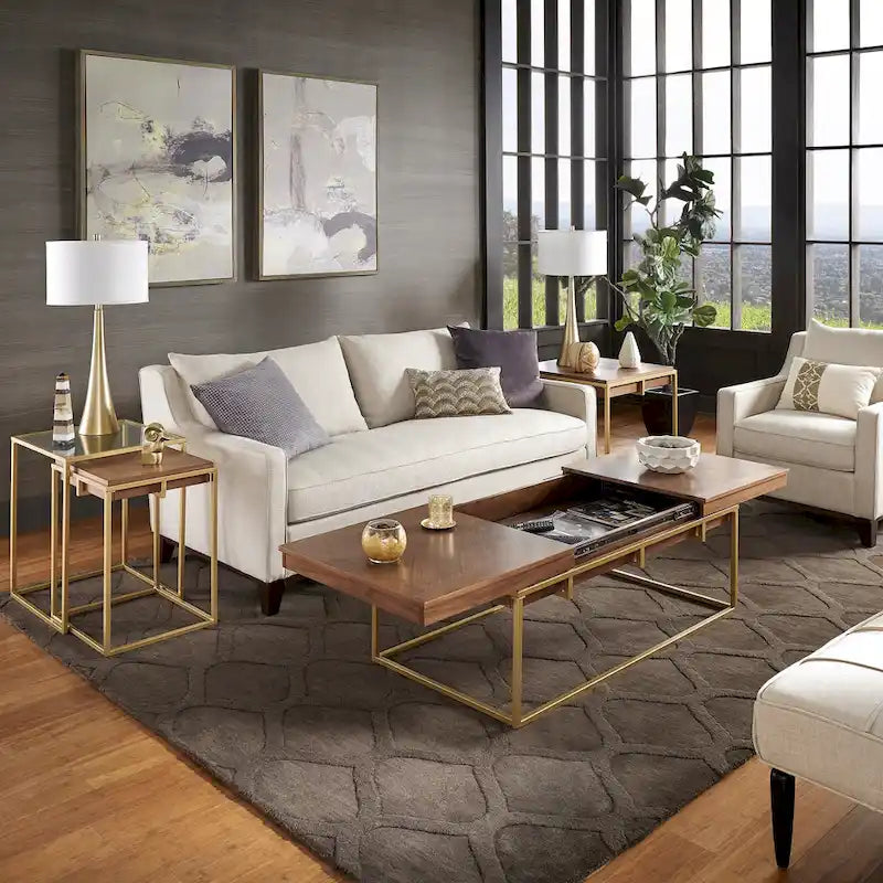 Cooke Square Table with Metal Base by iNSPIRE Q Modern