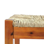 M4H Nessie Solid Wood Natural Seagrass Indoor Bench