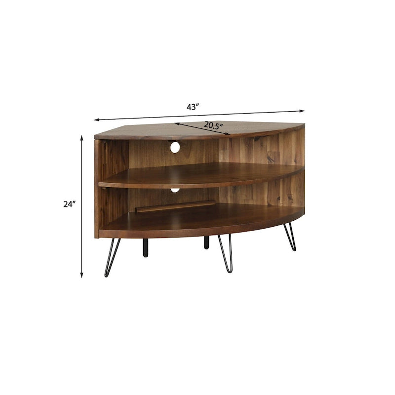 Declan Solid Acacia 43-inch Corner Media Stand