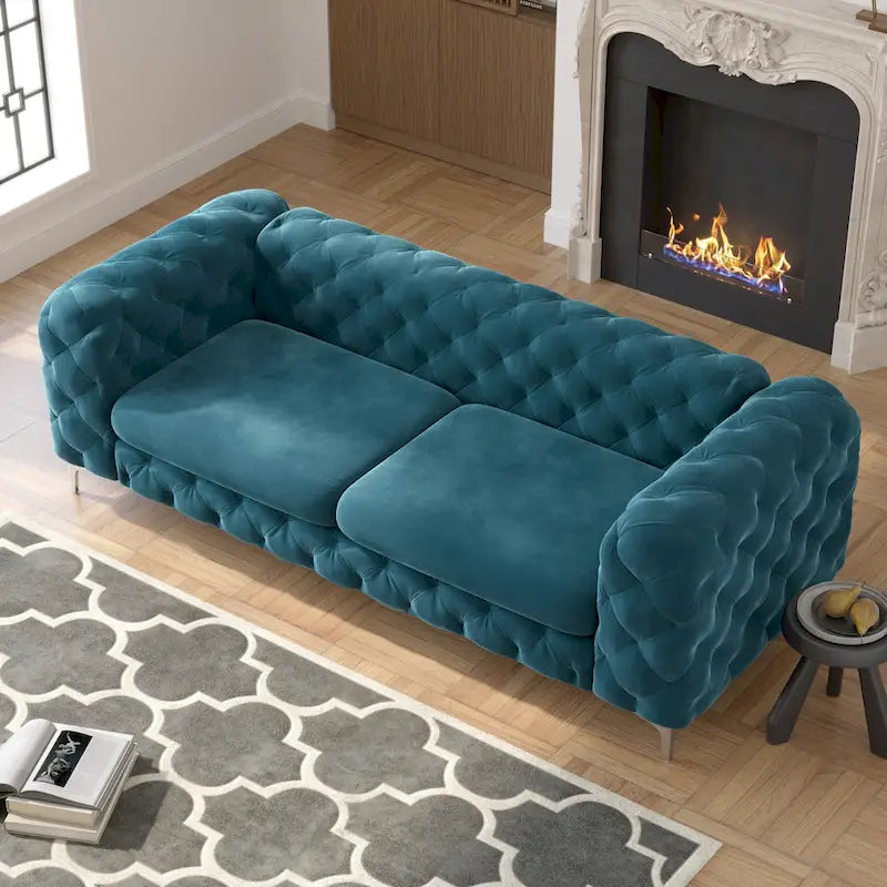 Corvus Aosta Tufted Velvet Chesterfield Sofa