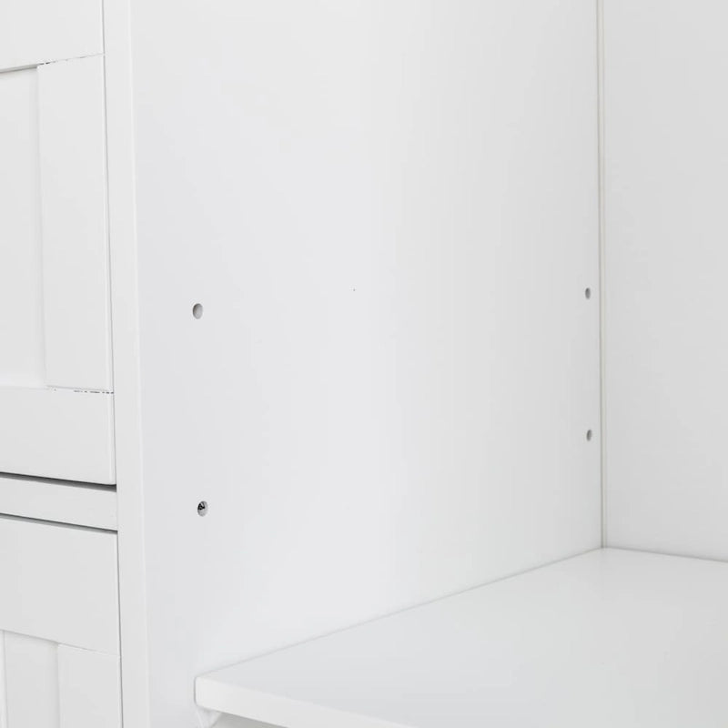 Single Door Bathroom Storage Cabinet with 4 Drawers White