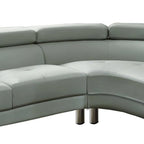 Faux Leather 2 Piece Sectional In Gray