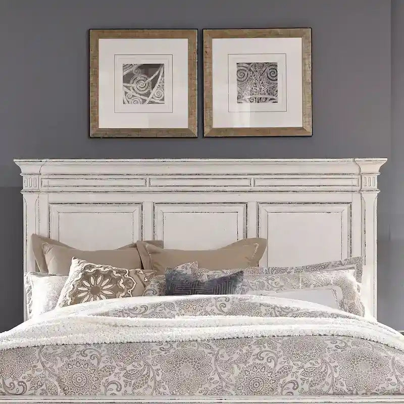 The Gray Barn Abbey Park Weathered Brown & Antique White King Panel Headboard