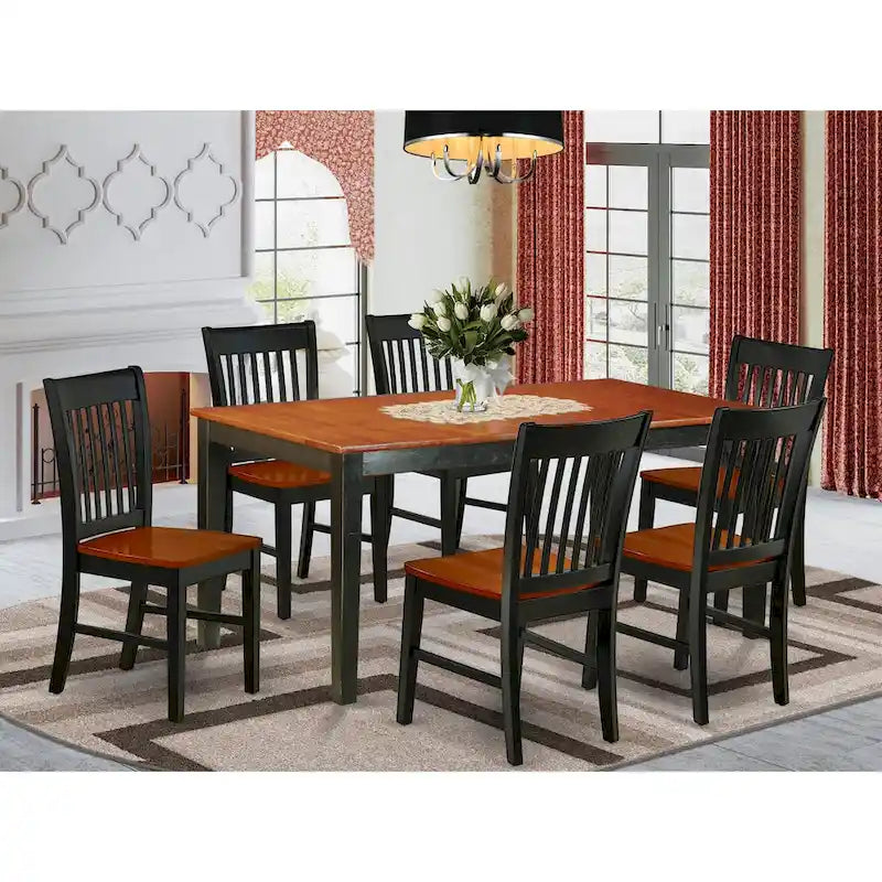 East West Furniture Kitchen Table Set Consist of a Rectangle Dining Table with Butterfly Leaf and Dining Chairs (Pieces Options)