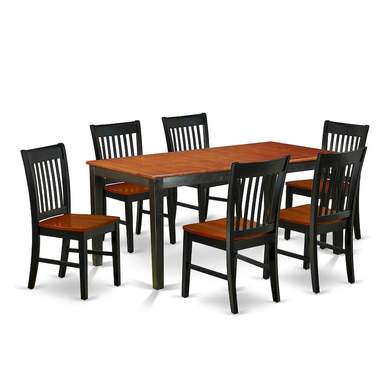 East West Furniture Kitchen Table Set Consist of a Rectangle Dining Table with Butterfly Leaf and Dining Chairs (Pieces Options)