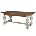 A&B Home Distressed White Wood Base Dining Table