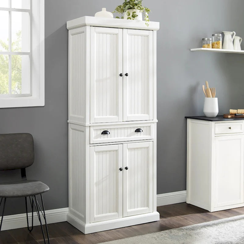Crosley Seaside Distressed White Kitchen Pantry