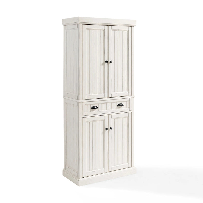 Crosley Seaside Distressed White Kitchen Pantry
