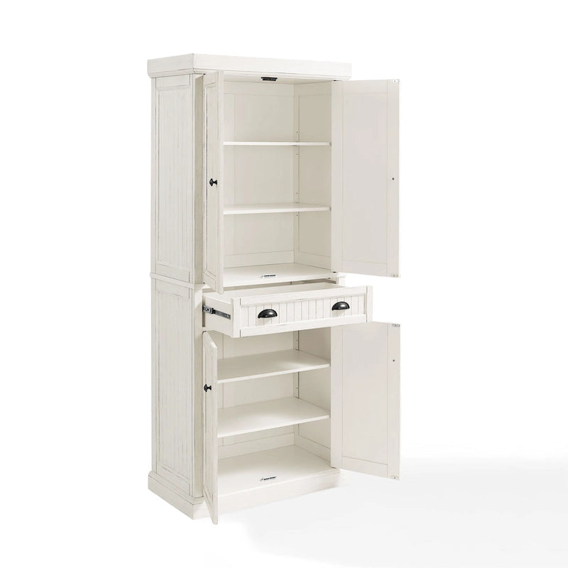 Crosley Seaside Distressed White Kitchen Pantry