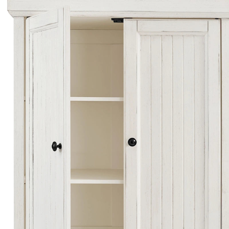 Crosley Seaside Distressed White Kitchen Pantry