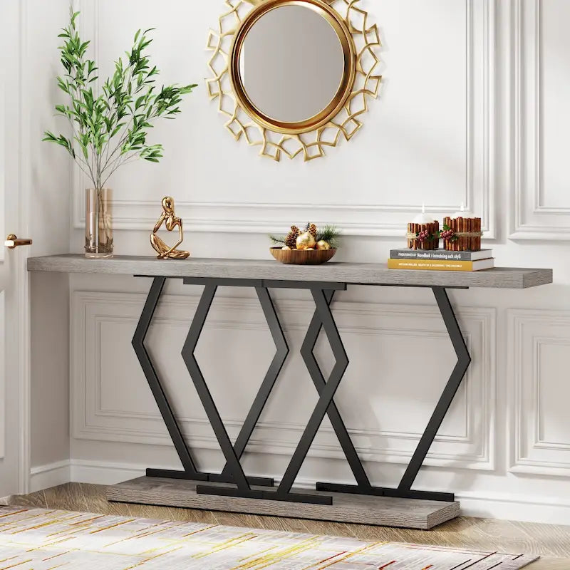 70.9 Inch Long Sofa Console Table for Entryway,Modern Hallway Accent Tables with Stylish Metal Legs