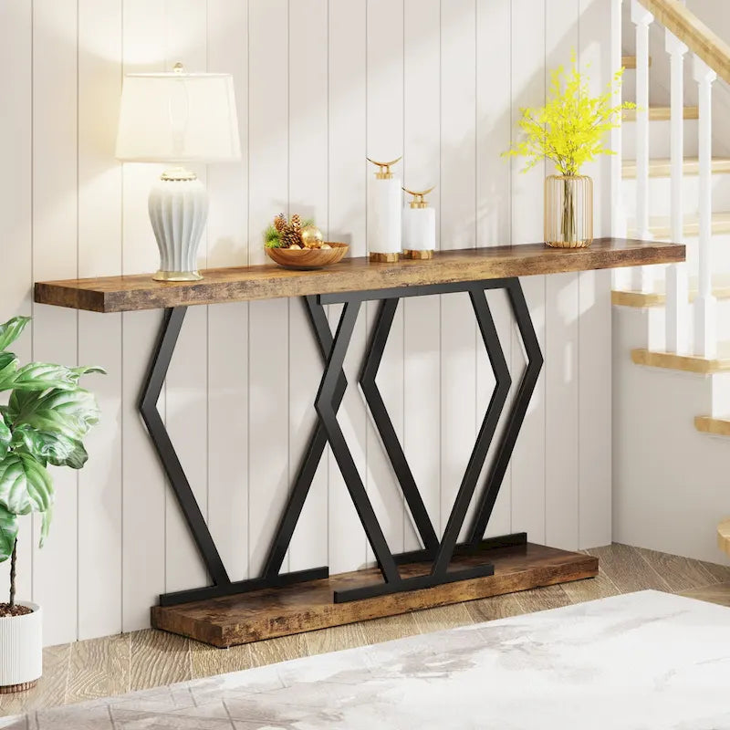 70.9 Inch Long Sofa Console Table for Entryway,Modern Hallway Accent Tables with Stylish Metal Legs