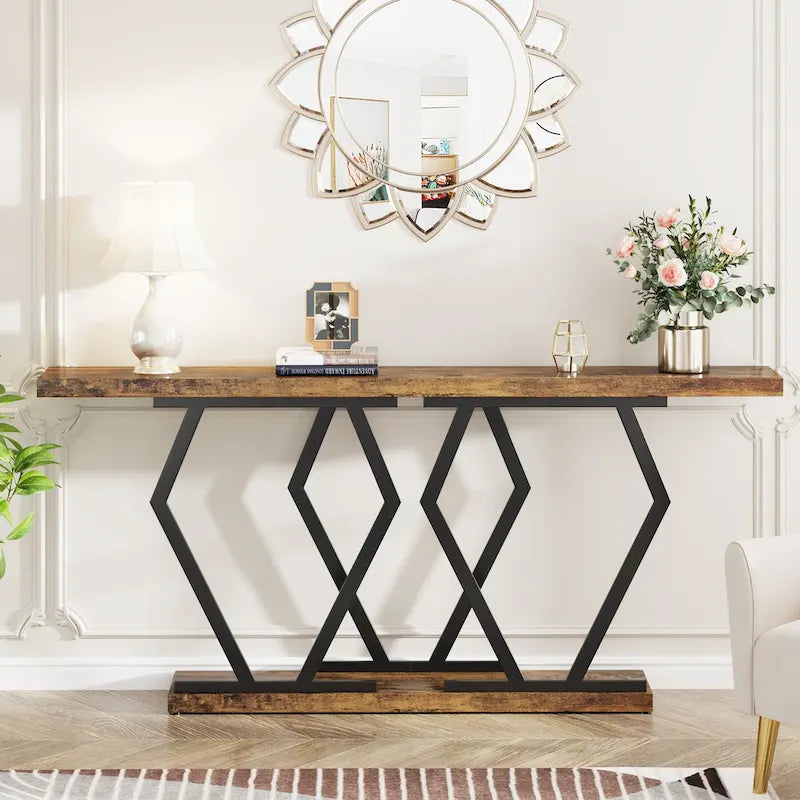 70.9 Inch Long Sofa Console Table for Entryway,Modern Hallway Accent Tables with Stylish Metal Legs