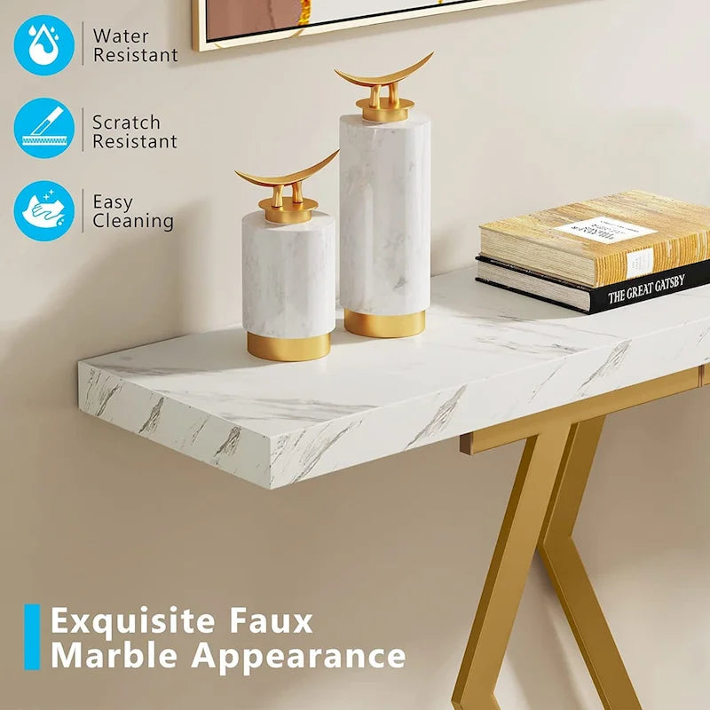70.9 Inch Long Sofa Console Table for Entryway,Modern Hallway Accent Tables with Stylish Metal Legs