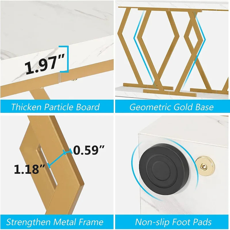 70.9 Inch Long Sofa Console Table for Entryway,Modern Hallway Accent Tables with Stylish Metal Legs