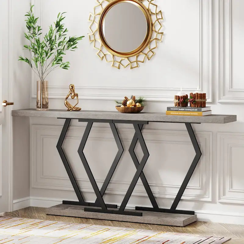 70.9 Inch Long Sofa Console Table for Entryway,Modern Hallway Accent Tables with Stylish Metal Legs