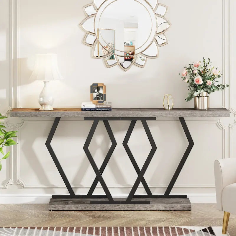 70.9 Inch Long Sofa Console Table for Entryway,Modern Hallway Accent Tables with Stylish Metal Legs