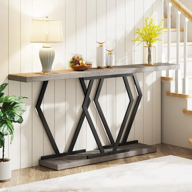 70.9 Inch Long Sofa Console Table for Entryway,Modern Hallway Accent Tables with Stylish Metal Legs