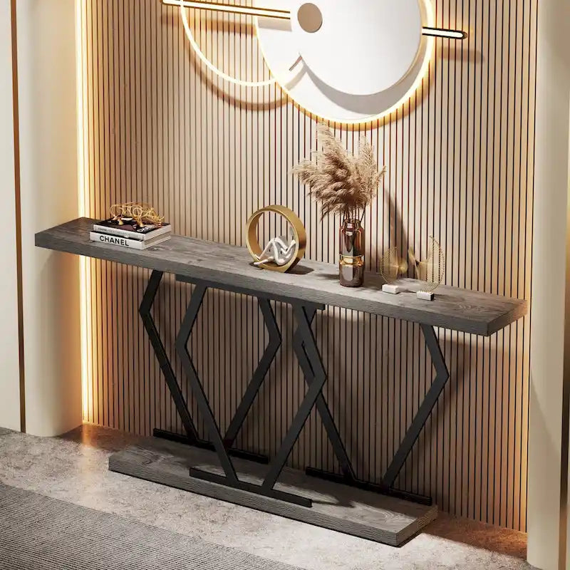70.9 Inch Long Sofa Console Table for Entryway,Modern Hallway Accent Tables with Stylish Metal Legs