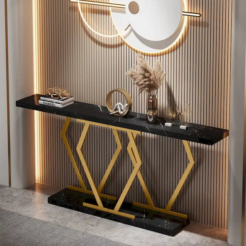 70.9 Inch Long Sofa Console Table for Entryway,Modern Hallway Accent Tables with Stylish Metal Legs