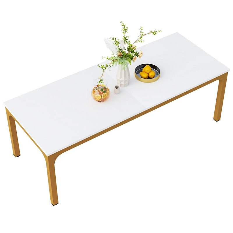 78.74 Inches Industrial Rectangular Dining Table with Heavy-Duty Metal Legs (Only Table)