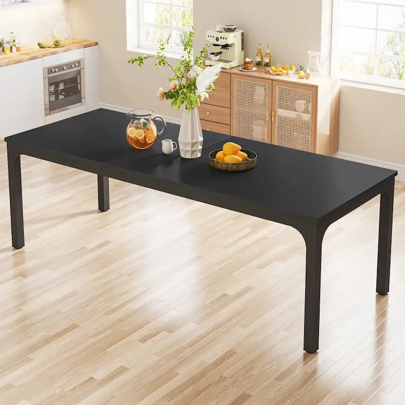 78.74 Inches Industrial Rectangular Dining Table with Heavy-Duty Metal Legs (Only Table)