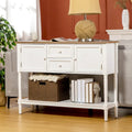 HOMCOM Console Table with Drawers, Vintage Entryway Table with 2 Drawers, Cabinets and Bottom Shelf, White