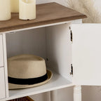 HOMCOM Console Table with Drawers, Vintage Entryway Table with 2 Drawers, Cabinets and Bottom Shelf, White