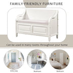 Merax 42 Rustic Style Solid wood Entryway Multifunctional Storage Bench