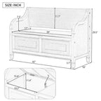 Merax 42 Rustic Style Solid wood Entryway Multifunctional Storage Bench