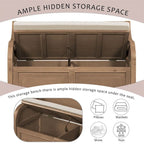 Merax 42 Rustic Style Solid wood Entryway Multifunctional Storage Bench