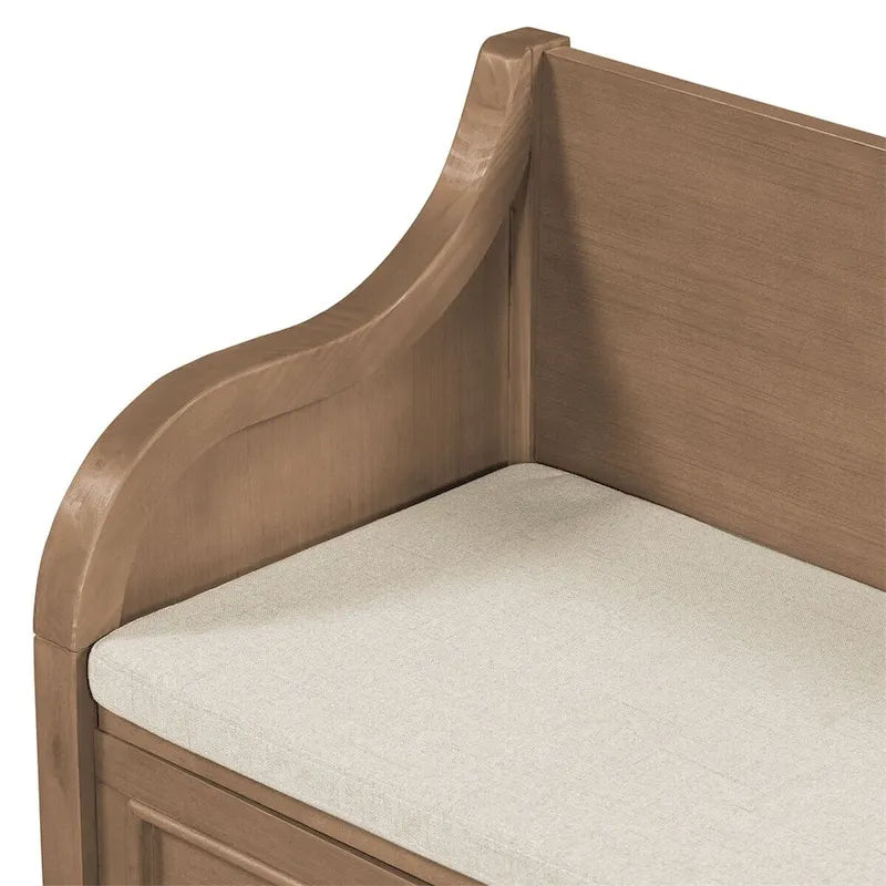 Merax 42 Rustic Style Solid wood Entryway Multifunctional Storage Bench