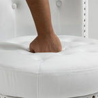 AVAWING High Back Throne Chair Velvet Armless Royal Accent Chair with Storage