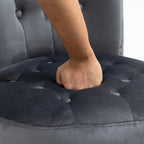 AVAWING High Back Throne Chair Velvet Armless Royal Accent Chair with Storage