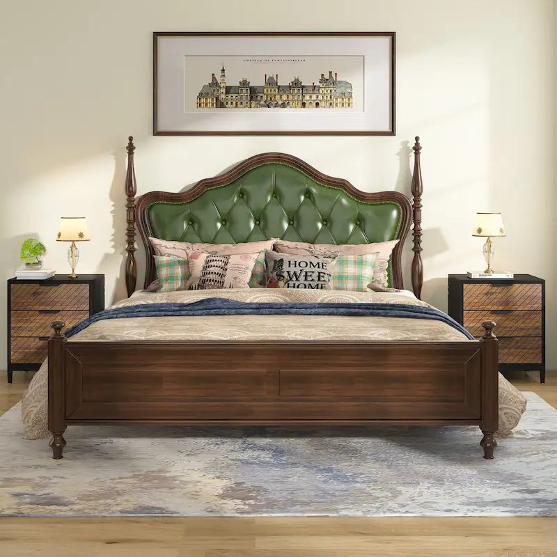 Night Stands Bedside Table with Drawers, Modern Wood Grain Nightstand for Bedrooms