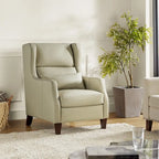 Erich Genuine Leather Wingback Armchair with Pillow by HULALA HOME