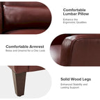 Erich Genuine Leather Wingback Armchair with Pillow by HULALA HOME