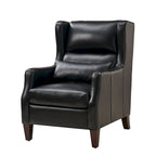 Erich Genuine Leather Wingback Armchair with Pillow by HULALA HOME