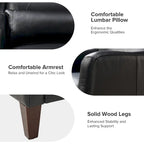 Erich Genuine Leather Wingback Armchair with Pillow by HULALA HOME