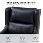Erich Genuine Leather Wingback Armchair with Pillow by HULALA HOME
