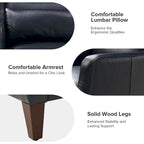 Erich Genuine Leather Wingback Armchair with Pillow by HULALA HOME