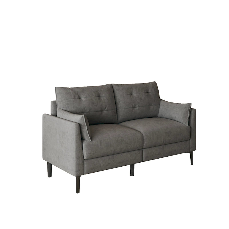 57.5 cotton-linen light grey double sofa Metal feet Plastic feet Thick cushion with two armrests