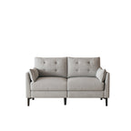 57.5 cotton-linen light grey double sofa Metal feet Plastic feet Thick cushion with two armrests