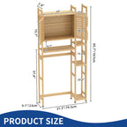Moasis Bamboo Over-The-Toilet Cabinet with Shelf for Bathroom Storage
