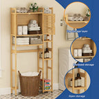 Moasis Bamboo Over-The-Toilet Cabinet with Shelf for Bathroom Storage