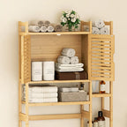 Moasis Bamboo Over-The-Toilet Cabinet with Shelf for Bathroom Storage