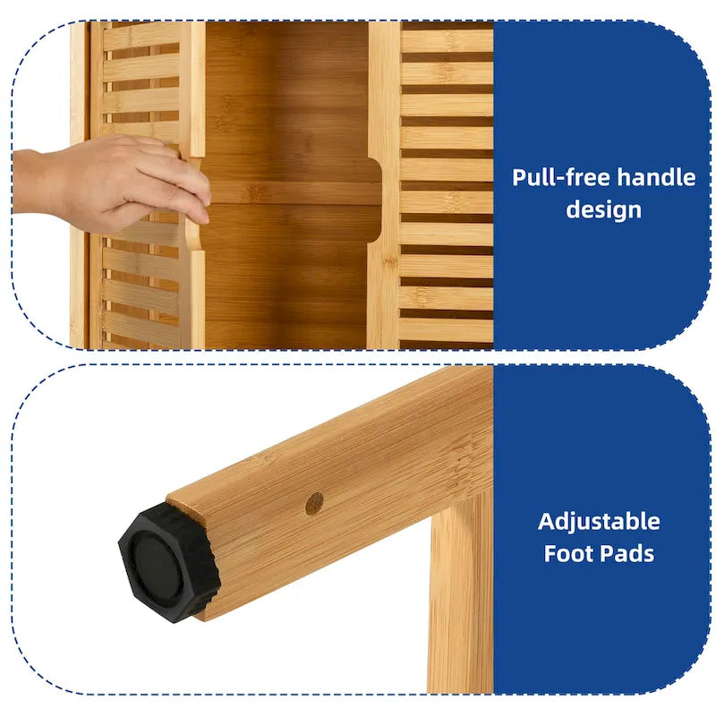 Moasis Bamboo Over-The-Toilet Cabinet with Shelf for Bathroom Storage