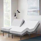 Renanim Adjustable Bed with 14 Mattress, Anti-Snore Preset, Dual Massage, USB Ports, App Control, Remote, Underbed Light